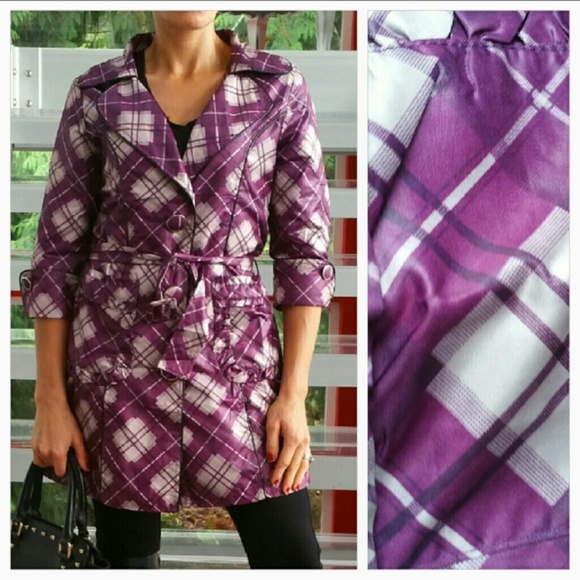 ... Jackets & Blazers - PLAID TRENCH COAT